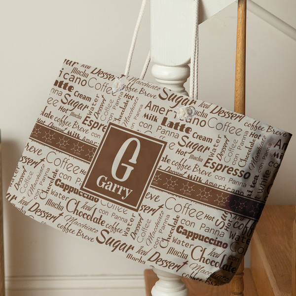 Coffee Lover Large Rope Tote - Life Style