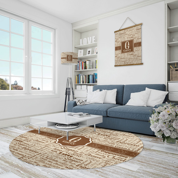 Coffee Lover Round Area Rug - IN CONTEXT