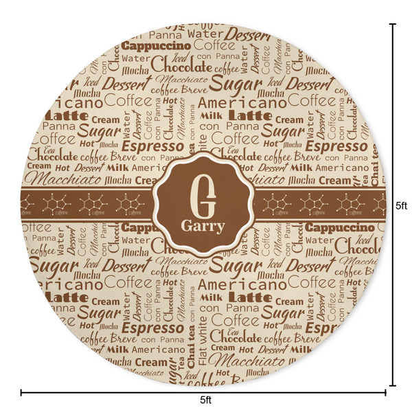 Coffee Lover Round Area Rug - Size