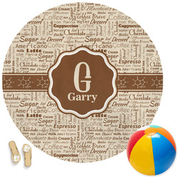 Coffee Lover Round Beach Towel (Personalized)
