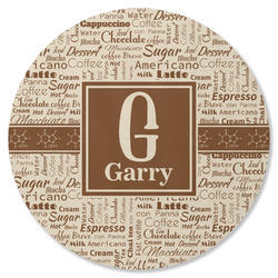 Coffee Lover Round Rubber Backed Coaster (Personalized)