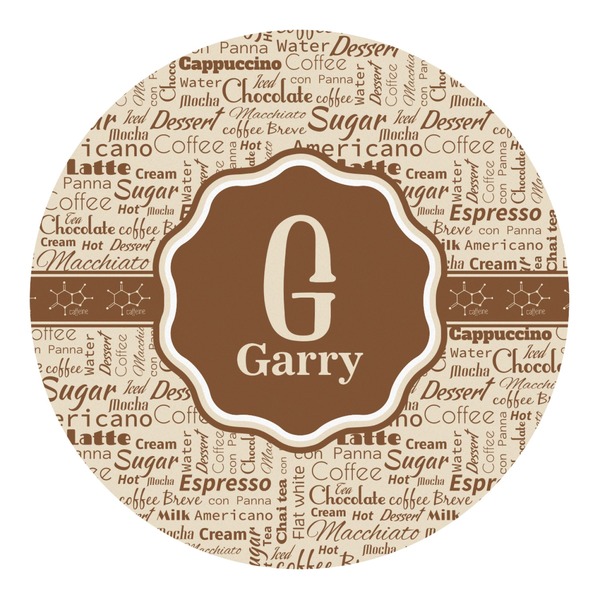 Custom Coffee Lover Round Decal - Small (Personalized)