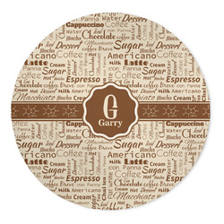 Coffee Lover 5' Round Indoor Area Rug (Personalized)
