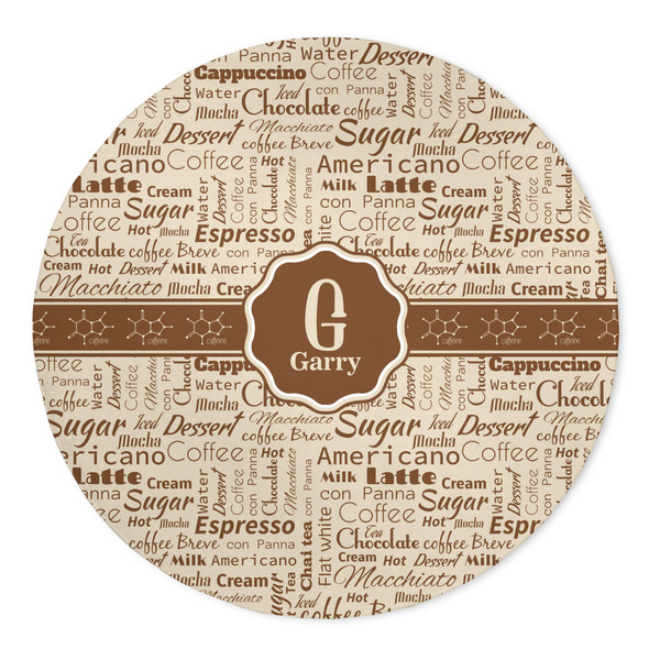 Custom Coffee Lover 5' Round Indoor Area Rug (Personalized)