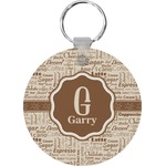 Coffee Lover Round Plastic Keychain (Personalized)