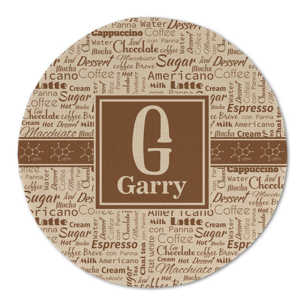 Coffee Lover Round Linen Placemats - FRONT (Double Sided)