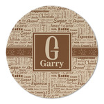 Coffee Lover Round Linen Placemat (Personalized)