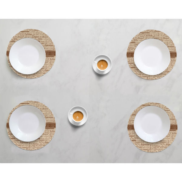 Coffee Lover Round Linen Placemats - LIFESTYLE (set of 4)