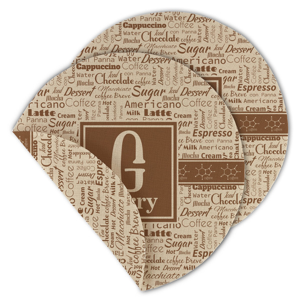 Custom Coffee Lover Round Linen Placemat - Double Sided (Personalized)