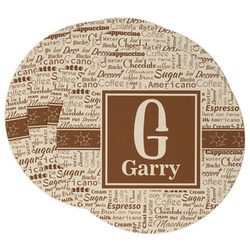 Coffee Lover Round Paper Coasters w/ Name and Initial