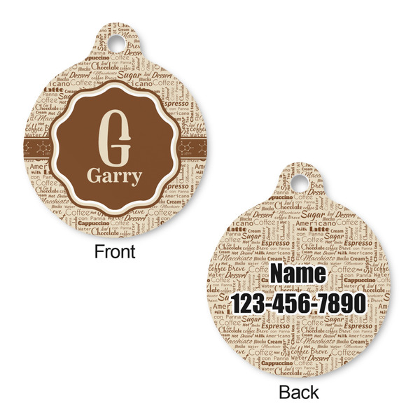 Coffee Lover Round Pet ID Tag - Large - Approval