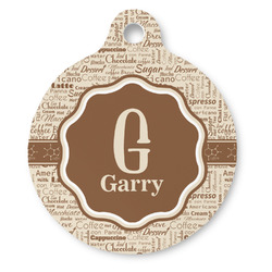 Coffee Lover Round Pet ID Tag (Personalized)