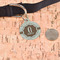 Coffee Lover Round Pet ID Tag - Large - In Context