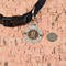 Coffee Lover Round Pet ID Tag - Small - In Context