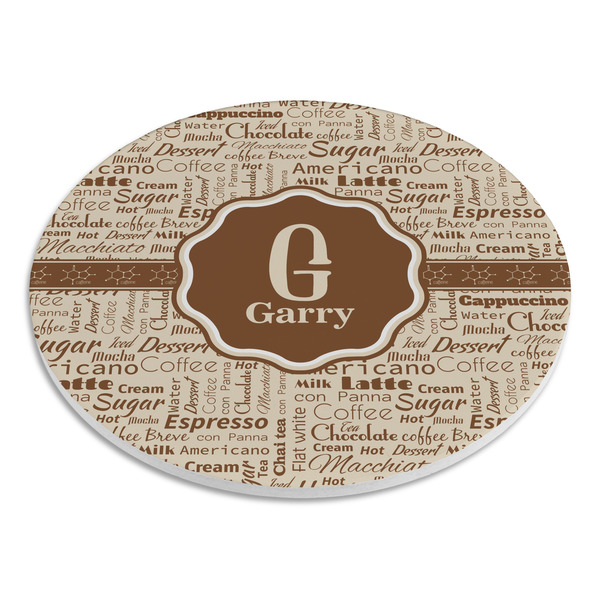 Coffee Lover Round Stone Trivet - Angle View