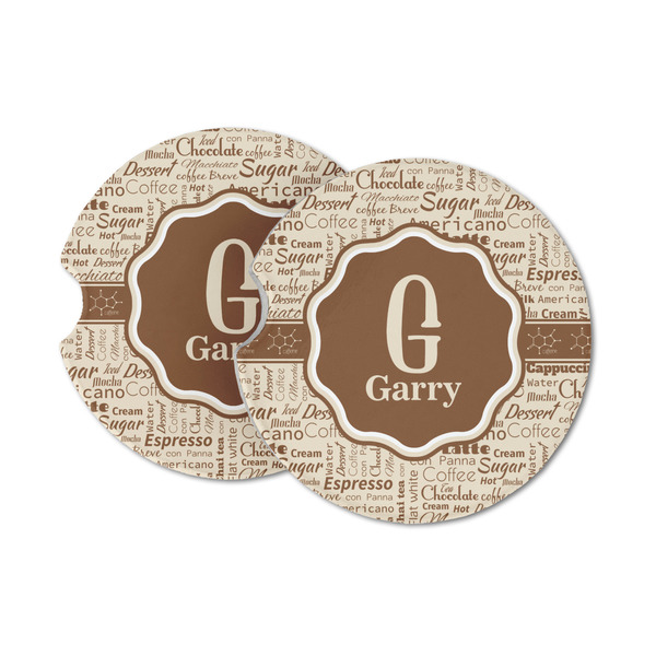 Custom Coffee Lover Sandstone Car Coasters (Personalized)