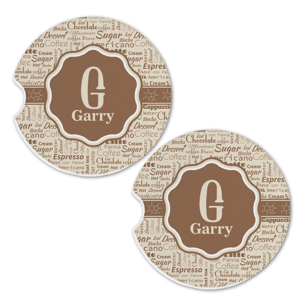 Coffee Lover Sandstone Car Coasters - Set of 2