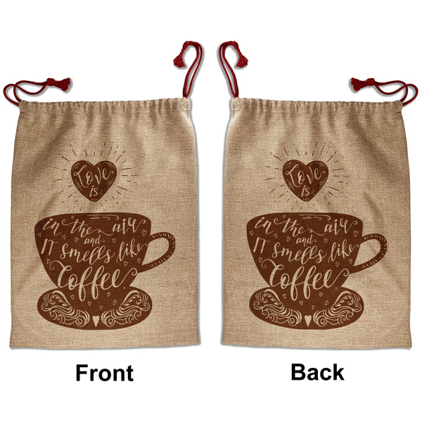 Coffee Lover Santa Bag - Front and Back