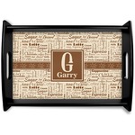 Coffee Lover Black Wooden Tray - Small (Personalized)