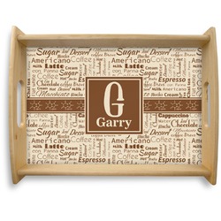 Coffee Lover Natural Wooden Tray - Large (Personalized)