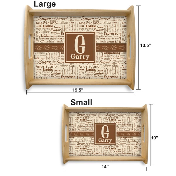 Coffee Lover Serving Tray Wood Sizes