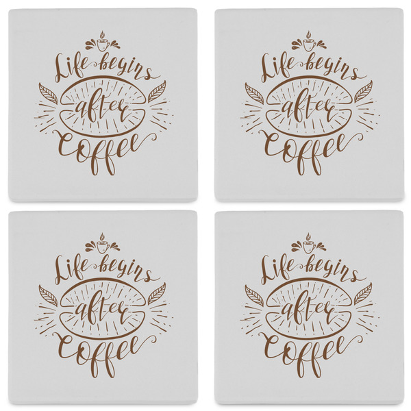 Coffee Lover Set of 4 Sandstone Coasters - See All 4 View
