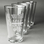 Coffee Lover Pint Glasses - Engraved (Set of 4)