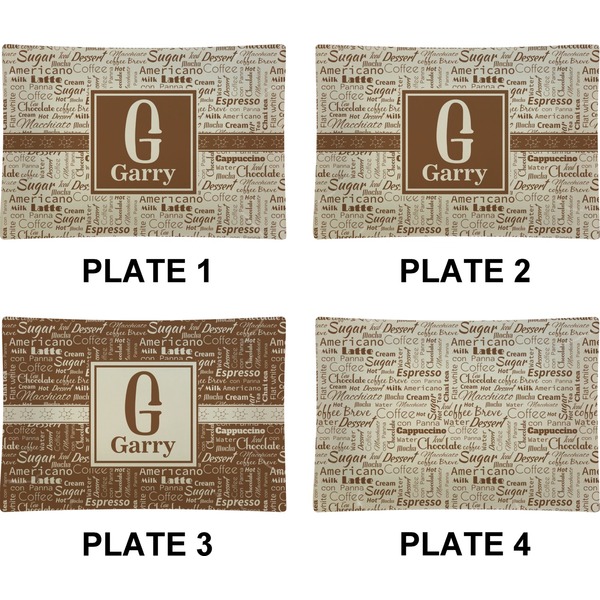 Coffee Lover Set of Rectangular Appetizer / Dessert Plates (Approval)