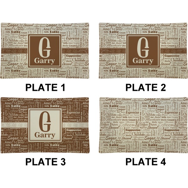 Coffee Lover Set of Rectangular Dinner Plates (Approval)