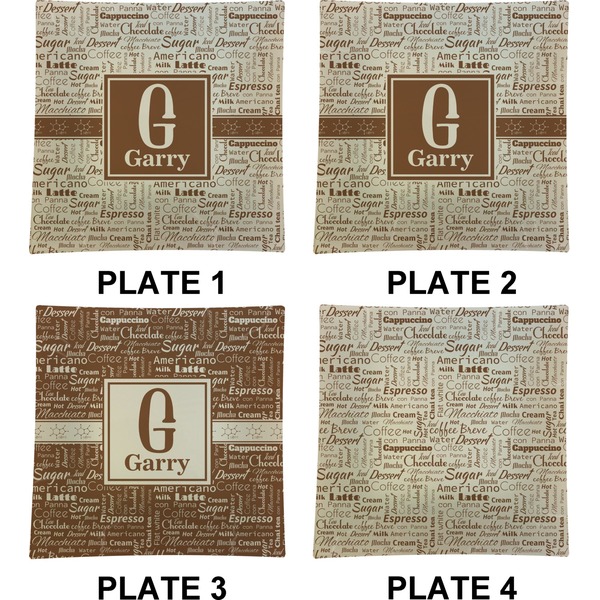 Coffee Lover Set of Square Dinner Plates (Approval)