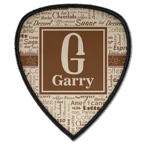 Custom Coffee Lover Iron on Shield Patch A w/ Name and Initial