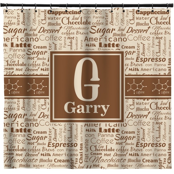 Custom Coffee Lover Shower Curtain (Personalized)