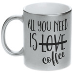Coffee Lover Metallic Silver Mug