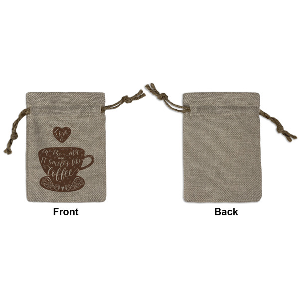 Coffee Lover Small Burlap Gift Bag - Front Approval