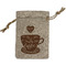 Coffee Lover Small Burlap Gift Bag - Front