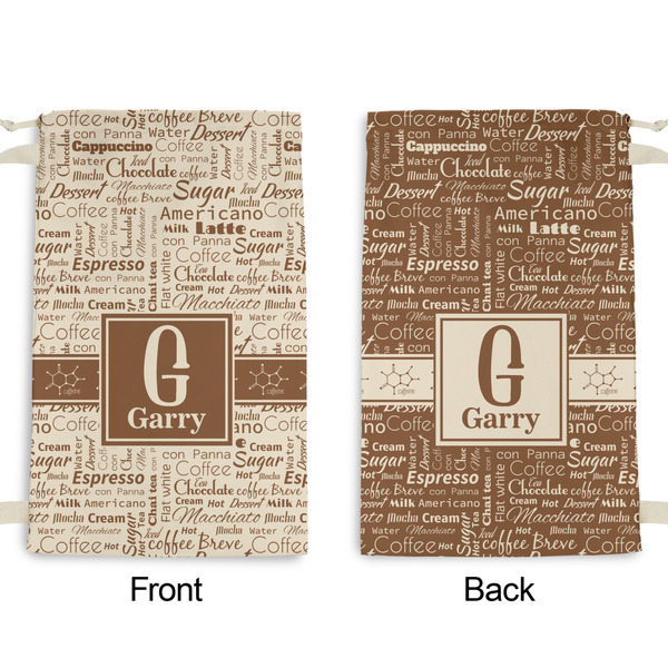 Coffee Lover Small Laundry Bag - Front & Back View