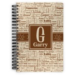 Coffee Lover Spiral Notebook - 7x10 w/ Name and Initial