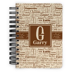 Coffee Lover Spiral Notebook - 5x7 w/ Name and Initial