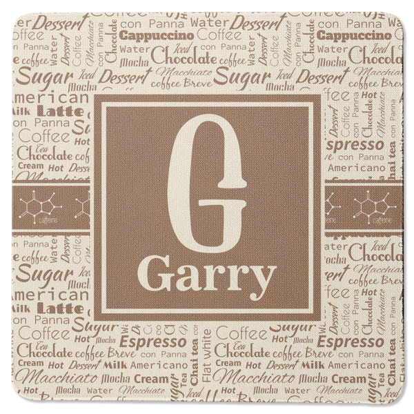 Custom Coffee Lover Square Rubber Backed Coaster (Personalized)