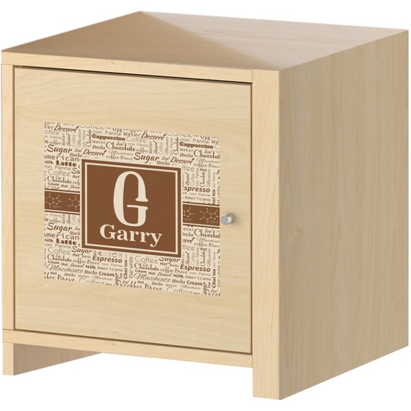 Coffee Lover Square Wall Decal on Wooden Cabinet