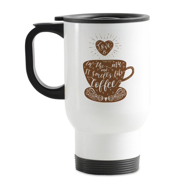 Custom Coffee Lover Stainless Steel Travel Mug with Handle