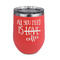 Coffee Lover Stainless Wine Tumblers - Coral - Single Sided - Front