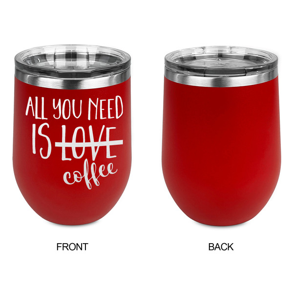 Coffee Lover Stainless Wine Tumblers - Red - Single Sided - Approval