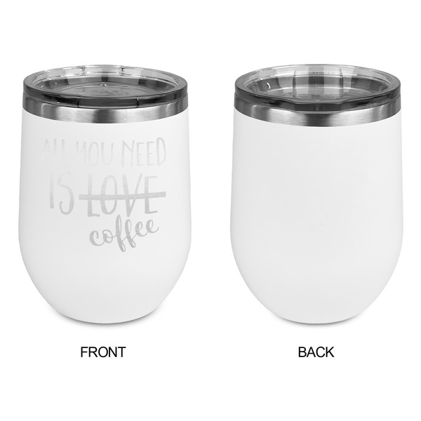 Coffee Lover Stainless Wine Tumblers - White - Single Sided - Approval