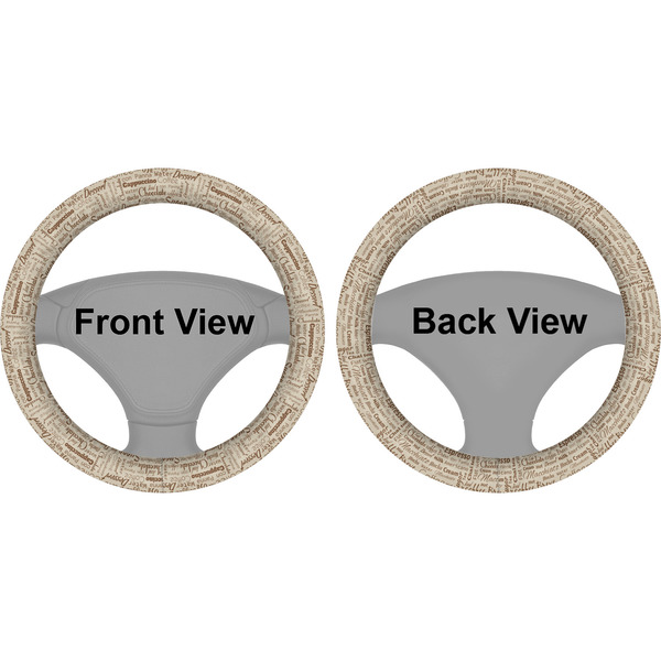 Coffee Lover Steering Wheel Cover- Front and Back