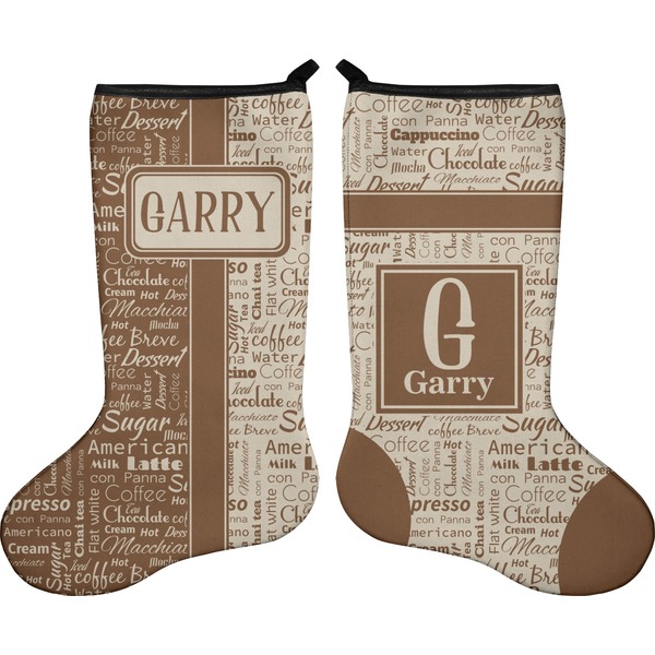 Custom Coffee Lover Holiday Stocking - Double-Sided - Neoprene (Personalized)