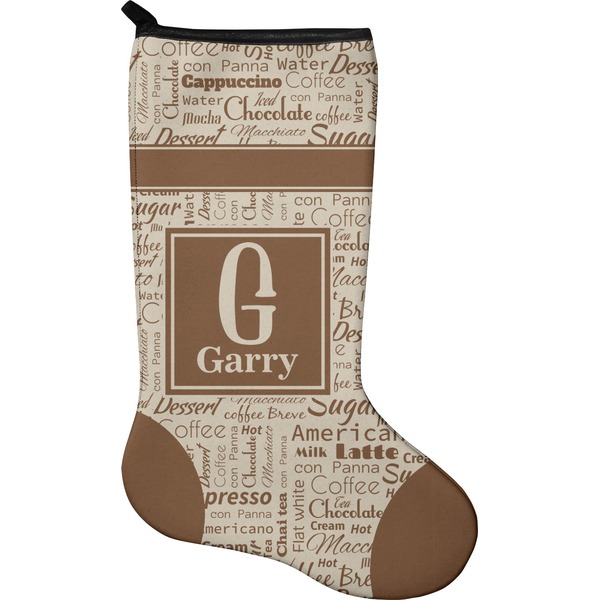 Custom Coffee Lover Holiday Stocking - Single-Sided - Neoprene (Personalized)