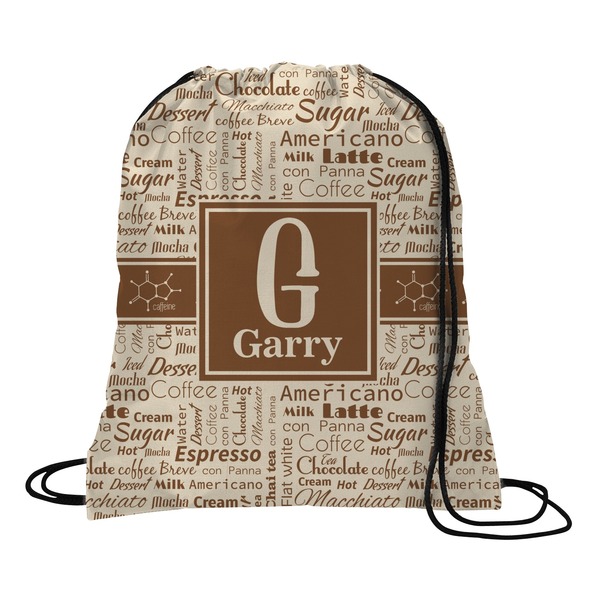 Custom Coffee Lover Drawstring Backpack - Large (Personalized)