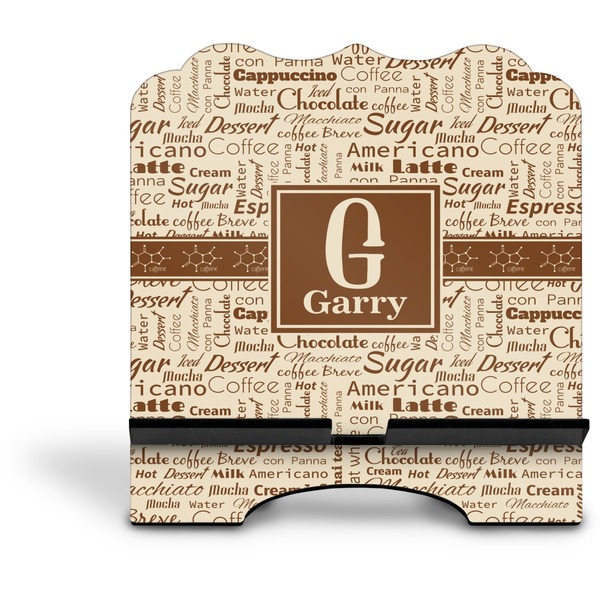 Coffee Lover Stylized Tablet Stand - Front without iPad