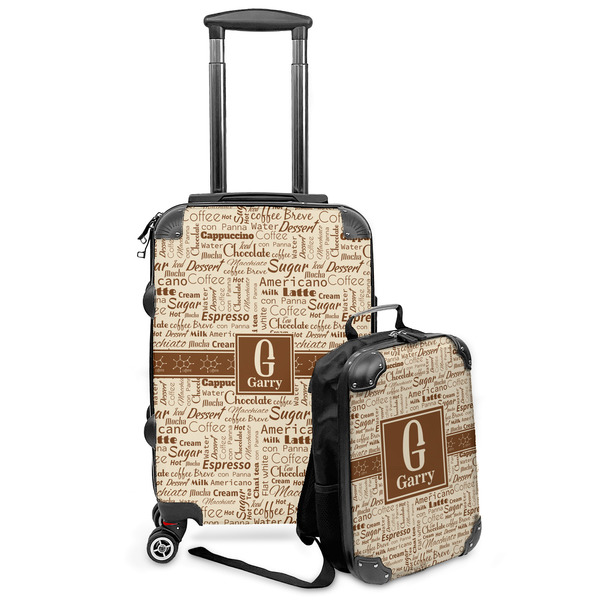 Custom Coffee Lover Kids 2-Piece Luggage Set - Suitcase & Backpack (Personalized)